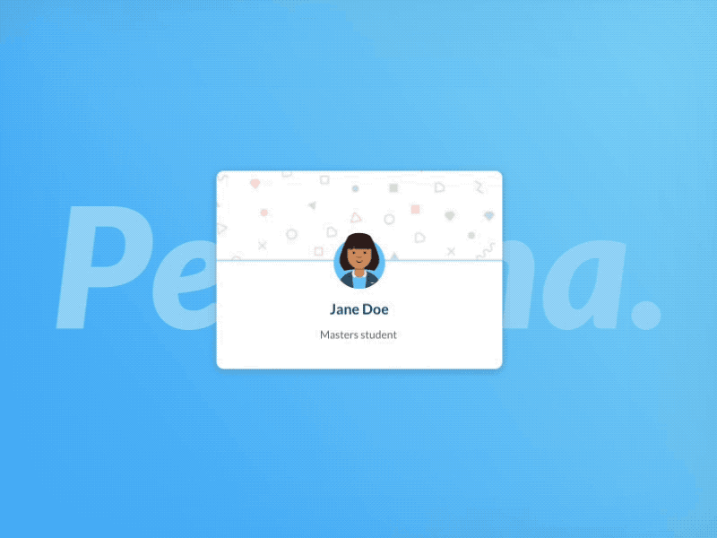Persona card transitions animation card gif motion persona principle sketch transition ui ux