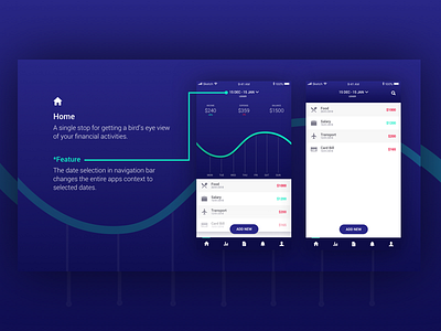 Finance App Concept apps blue dark ios lifestyle line-art minimal night life simple themes