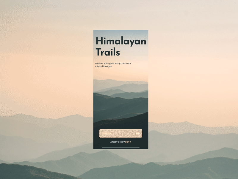 Himalayan Trails Concept animation dark minimal motion principleapp principleformac ui ux