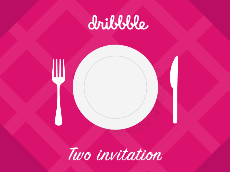 Two Dribbble Invitation design illustration ui 动画