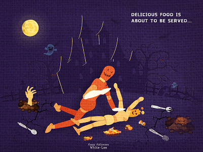 Happy Halloween design food halloween illustration terrorist