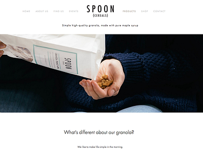Spoon Cereals blog content design photography publishing web design website