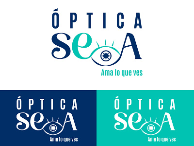 S.E.A ÓPTICA branding design illustration logo vector