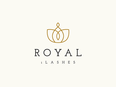 Royal iLashes brand branding crown identity logo logotype mark profile royal symbol typography