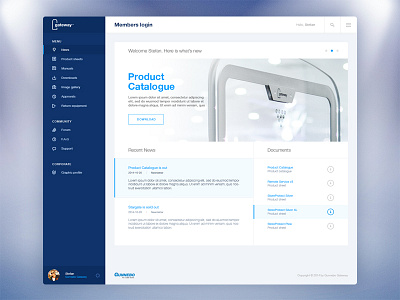 Gunnebo Gateway Intranet blue eas flat interface intranet online portal