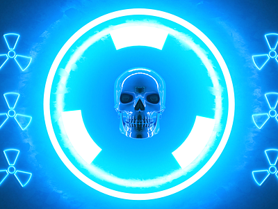 WHAT? Never seen a blue skull? Okey, I will show you ^_^ 3d akiasahi background blue cold cool creative cyberpunk idea modern neon neon light radioactive radiohead render scary sign skull skull art