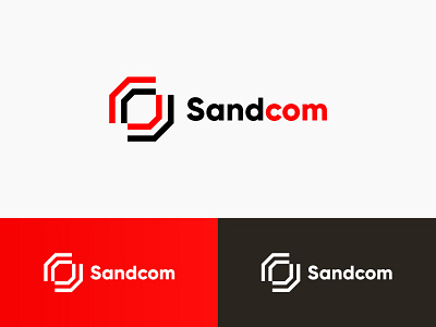 Great, dynamic, modern Logo for Sandcom black branding creative design logo logodesign modern red style