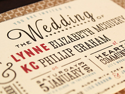 Invitation invitation marriage screen print type typography wedding