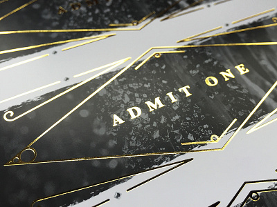 Admit One admit fashion foil gold one print ticket