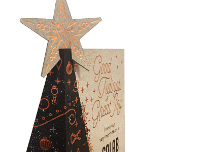 Christmas at Colab black chipboard christmas colab copper foil holiday print star tree