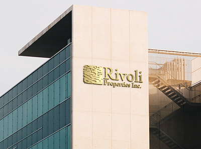 Rivoli Logo on building mock-placement branding company design logo logodesign placement