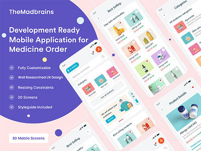 Medical order app app branding concept design doctor app ecommerce illustration madbrains medical app medicine medicine order online online shopping pharmacy app ui kit shopping app the madbrains ui kit ui ui ux ui design