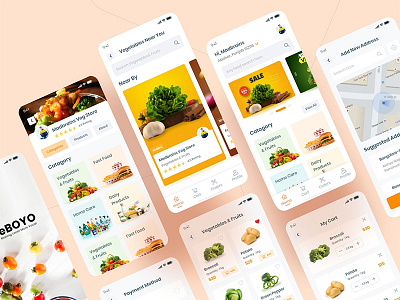 Eboyo - Ecommerce UI Kit app food foodapp foodapplication fooddeliverydesigning nearshopping online online shop order food storesearch uifoodanddrink vegitable order