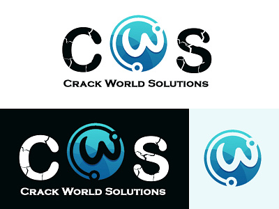CWS Logo agency agency logo branding company concept crack logo design illustration logo ux vector