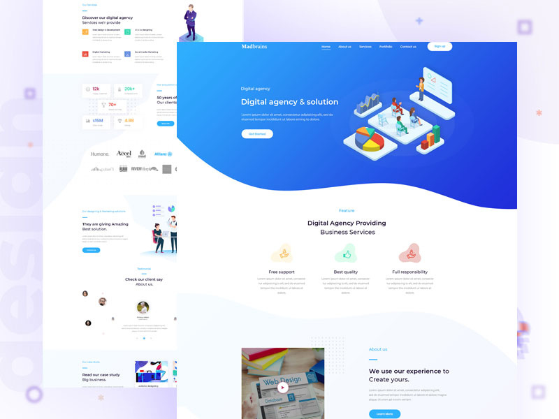 Digital Agency Landing page by Lovepreet Singh 🥇 on Dribbble