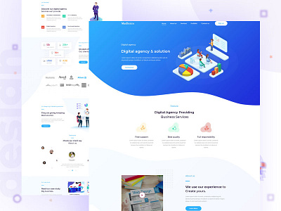 Digital Agency Landing page branding clean creative creative agency design digital gradient illustration landing page landing page design madbrains marketing agency software ui ux vector website website design