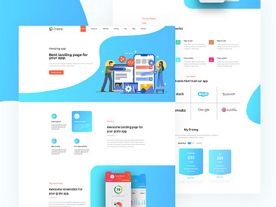 App Landing Page Design app app landing page branding design illustration madbrains mb mobile page ui kit ui pack ui web design uiux design user interface web design website website banner