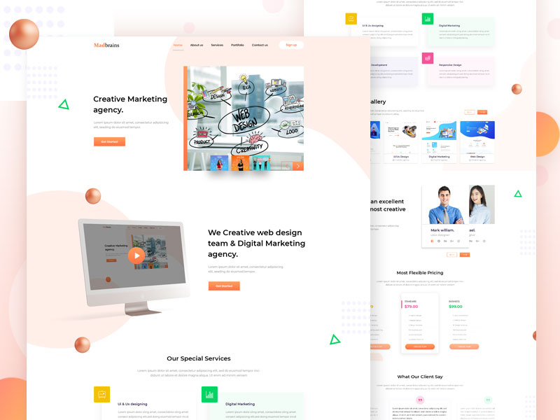 Creative Marketing agency Landing page by Lovepreet Singh 🥇 on Dribbble