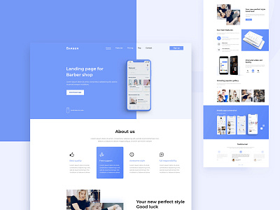 Barber app landing page