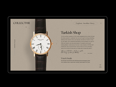 Collector branding design photography ui ux watches web design webflow website website design