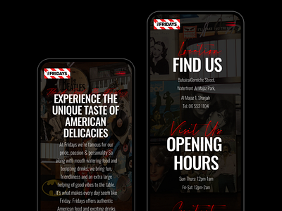 T.G.I Fridays™ — Website Redesign / UI&UX Design