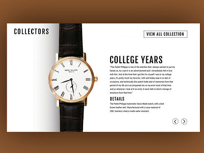 Collectors Website branding collection design memories photography typography ui ux watches web design webflow website website design