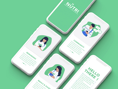 Nutri app app design application ui ux xd design