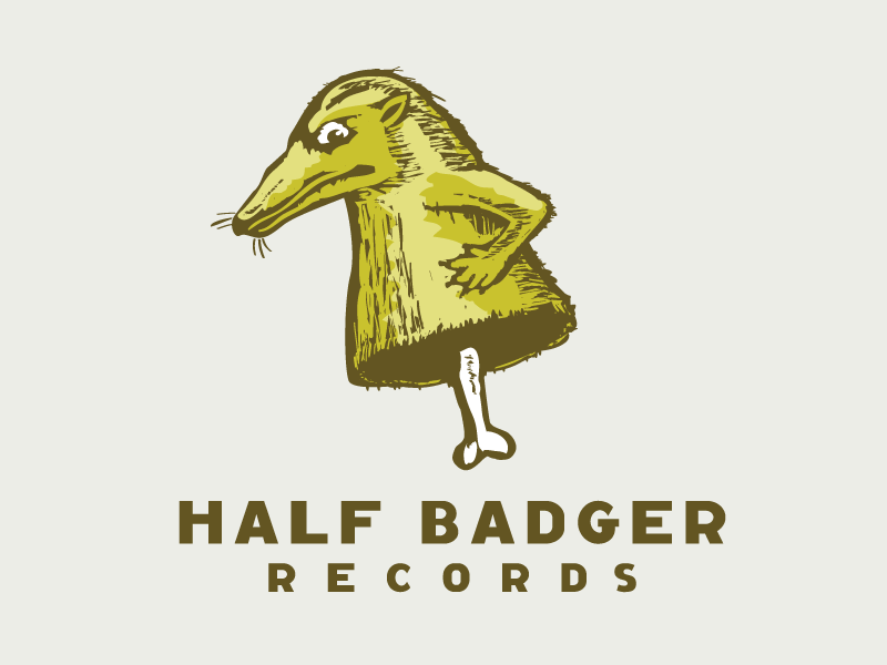 Half Badger Records animal animated gif bone brown illustration logo music record vector yellow