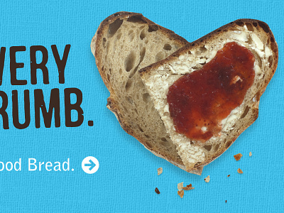 I [heart] Crazy Good Bread abstract banner blue branding bread creative direction debut food heart illustration photo photography