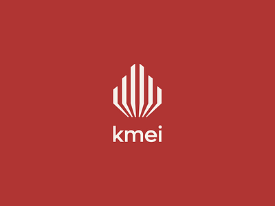 KMEI branding design logo red shapes