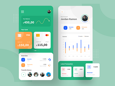 Wallet Mobile App - Exploration account android app card chart clean dashboad design ewallet ios minimal mobile mobile ui money profile statistics typography ui uidesign wallet