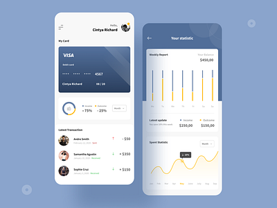 Finance App Exploration app card chart clean clean design design finance finance app ios ios app design minimalist mobile mobile app statistics transaction typogaphy uidesign wallet