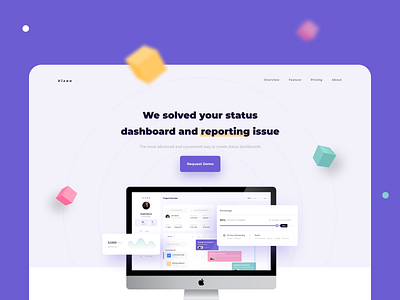 Vizao - Hero Section clean colorful hero section landing page minimalist page typogaphy ui ux web page webdesign website