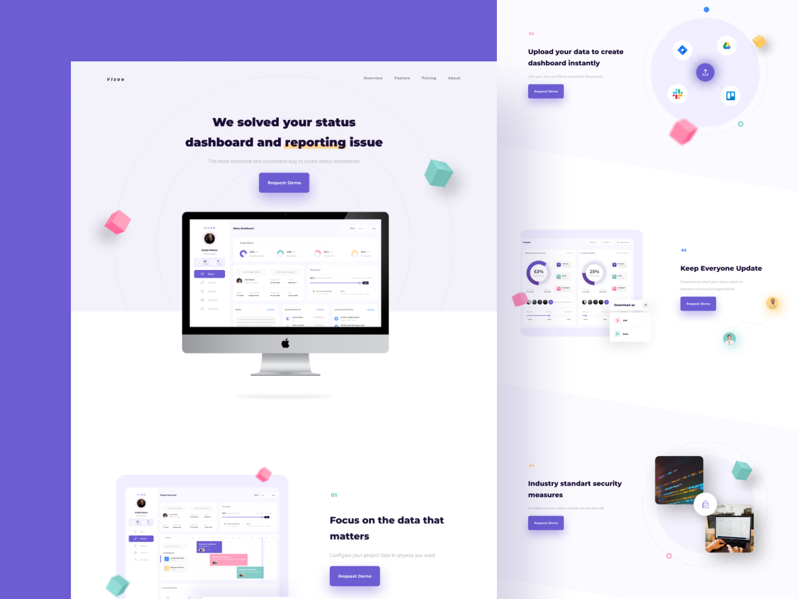 Vizao - Landing Page for Project Management Dashboard by Regi Pangestu ...