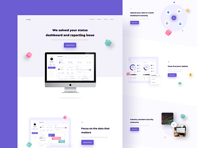 Vizao - Landing Page for Project Management Dashboard 3d clean design homepage landing page minimalist typography ui uidesign web design website