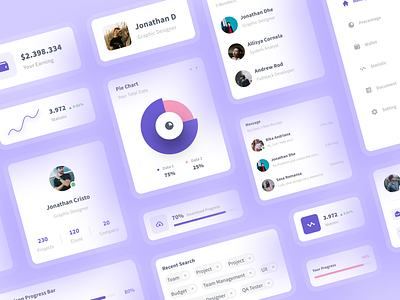 Atomicdash - Collection of UI Components app card chart clean component component library dashboard design system donut chart element material statistics ui ui component