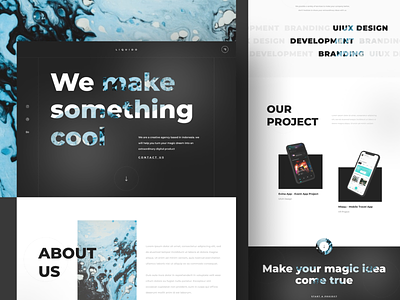 LIQUIDO - Digital Agency Website 💻 agency animation clean dark dark mode design digital agency landingpage liquid minimal typography ui uiux ux web webdesign website