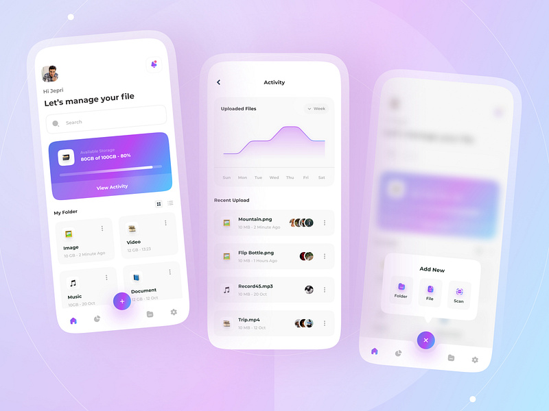 Xave - Storage App Mobile Concept 📂 by Regi Pangestu for Drawstack on ...