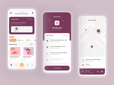 Delyf - Delivery Food App Concept 🛵 app card clean donuts eat food app food delivery app food event food order ios maps minimalist mobile restaurant app tracking uidesign uiux