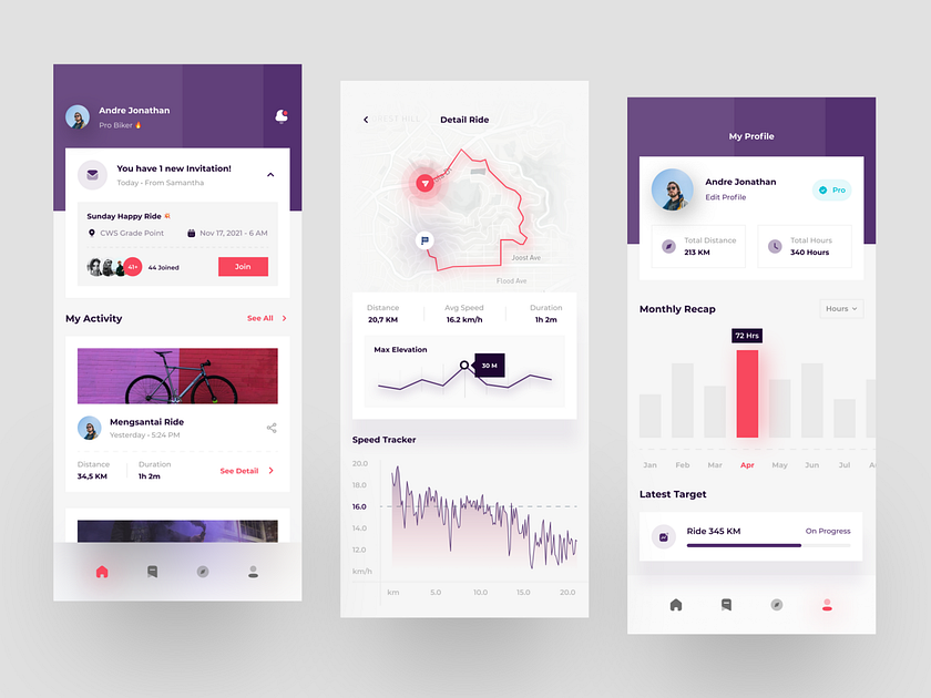 Cycling Tracker App 🚲 by Regi Pangestu for Enver Studio on Dribbble