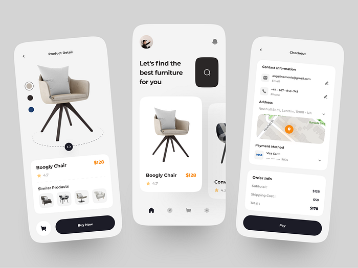 Furniture App Design Concept by Regi Pangestu for Enver Studio on Dribbble