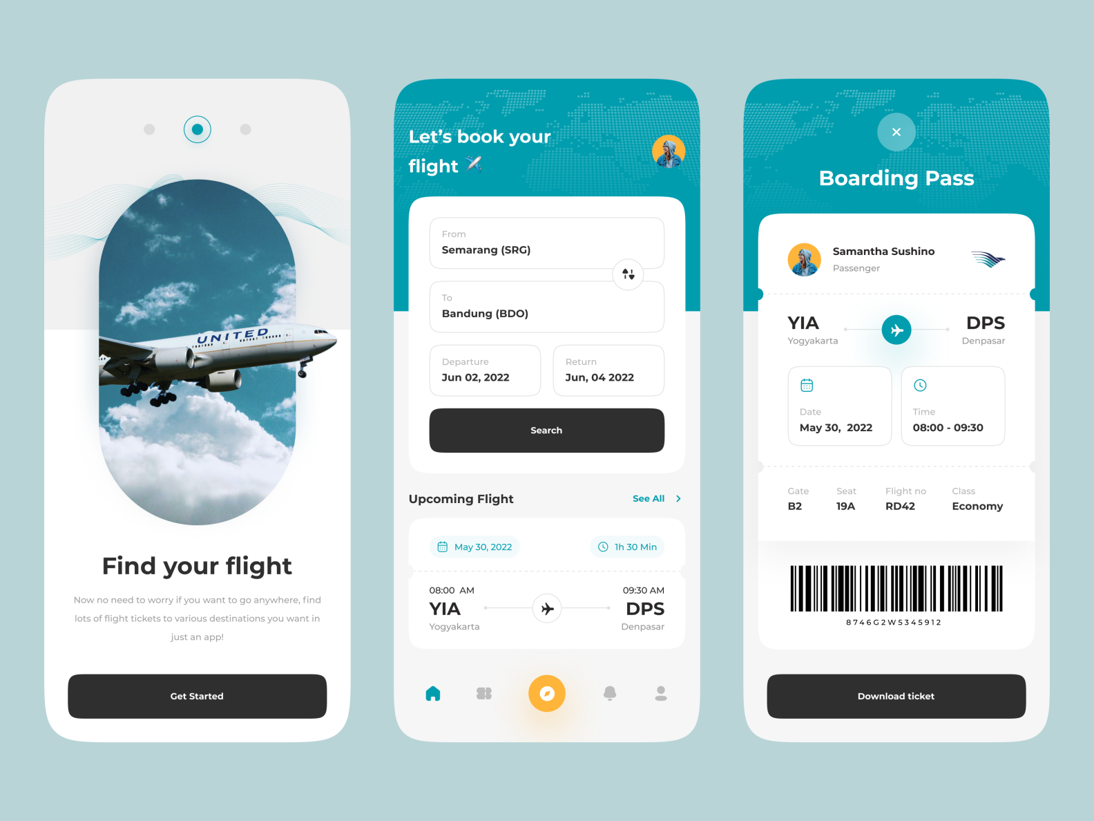 Meaber - Flight Booking App Design ️ by Regi Pangestu for Enver Studio ...