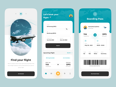 Meaber - Flight Booking App Design ✈️ airline airline app app boarding pass booking booking flight clean design flight app interface minimal ticket app ui uiux