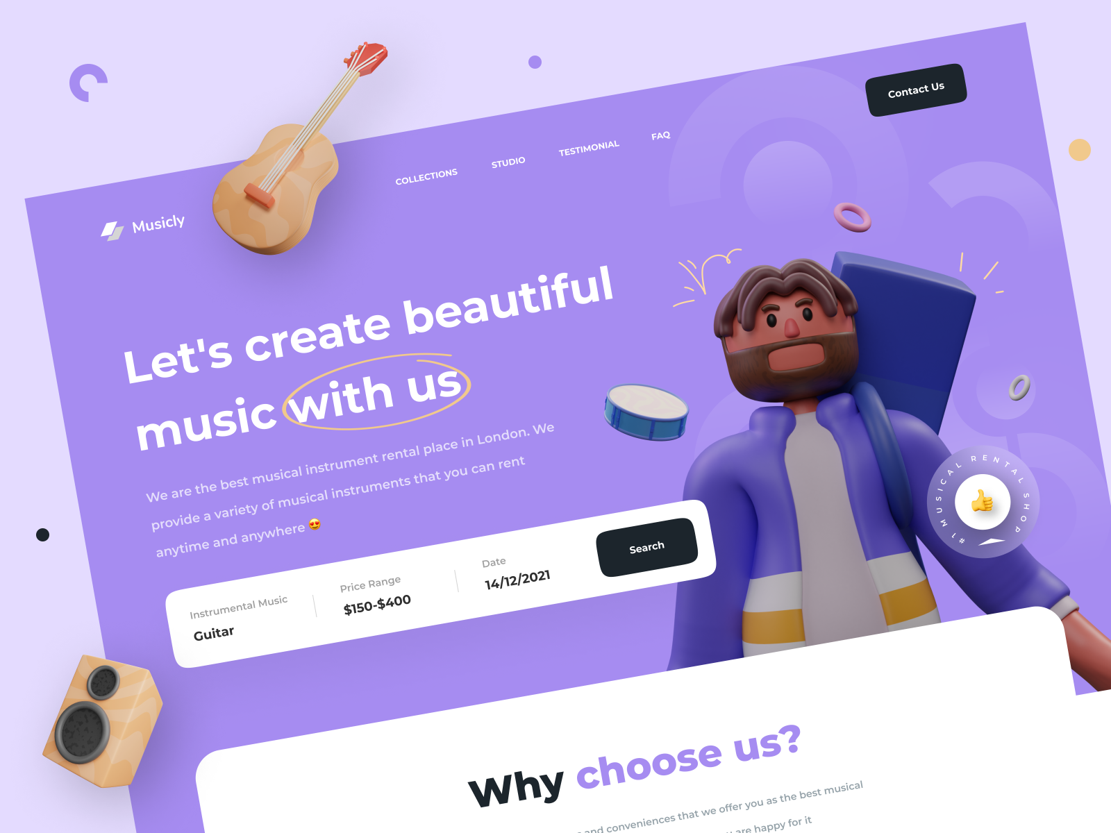 Musicly Musical Instrument Rental  by Regi Pangestu on Dribbble