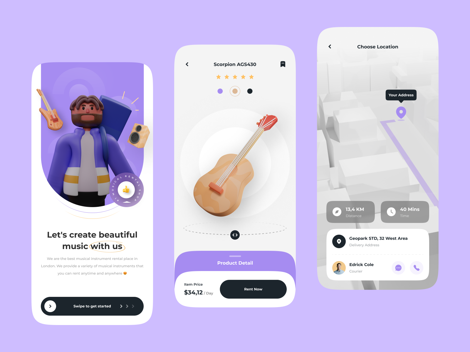 Musicly Musical Instrument Rental App by Regi Pangestu for Enver