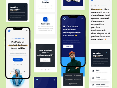 Portyo - Personal Portfolio Responsive clean design landing page minimalist mobileapp personal portfolio responsive ui ui kit uidesign uiux web design website