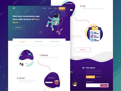 Fetux Space - Guide Page Exploration design gradient gradients guide illustration mobileapps responsive ui uidesign uiux ux uxdesign web