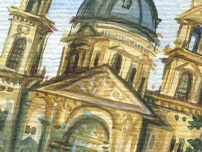 St Stephen's Basilica in Budapest basilica budapest cathedral church hungary watercolor