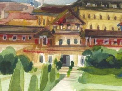 Vienna palace vienna watercolor