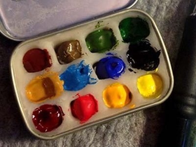 How to make a itty bitty watercolor palette home made medium paint palette tool traditional watercolor